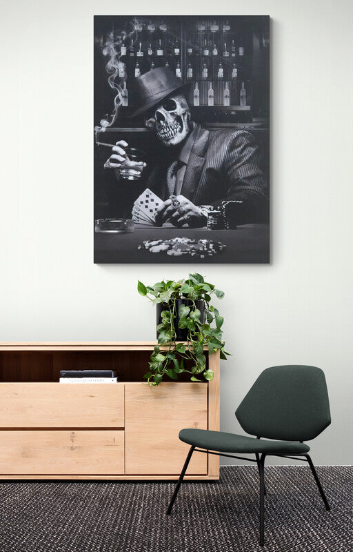 mafia skull gambler canvas