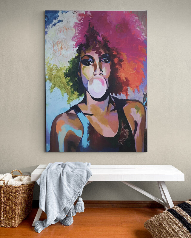 African American woman graffiti art