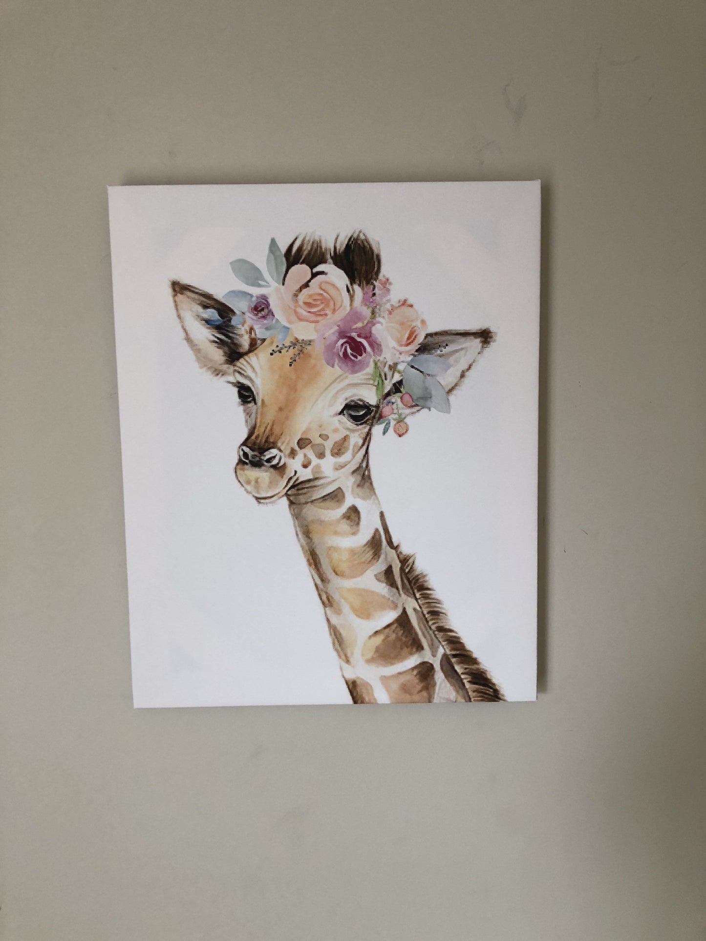 Nursery, canvas print, home decor. "Cute giraffe” - Classy Canvas Designs