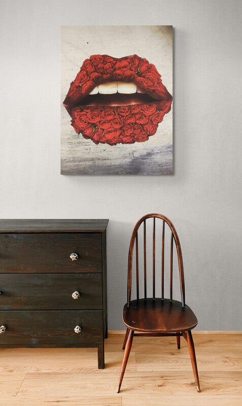 rose lips canvas