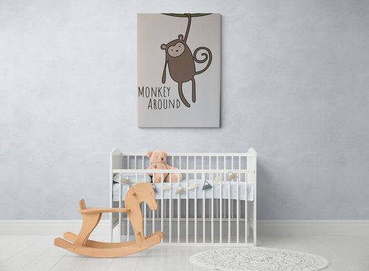 Nursery canvas print, "Monkey around”