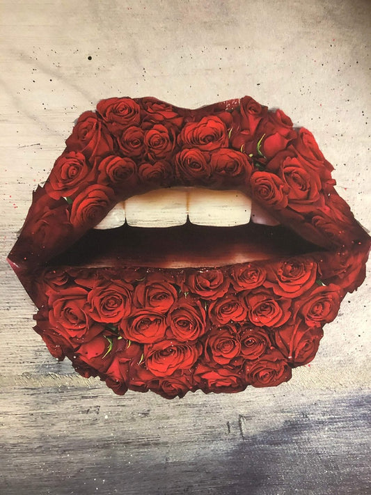 Rose lips canvas - Classy Canvas Designs