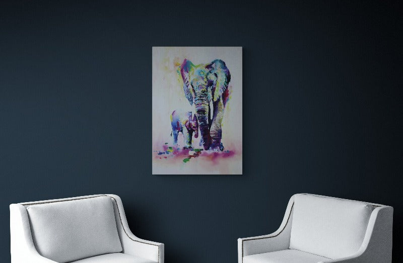 mother and baby elephant canvas - Classy Canvas Designs