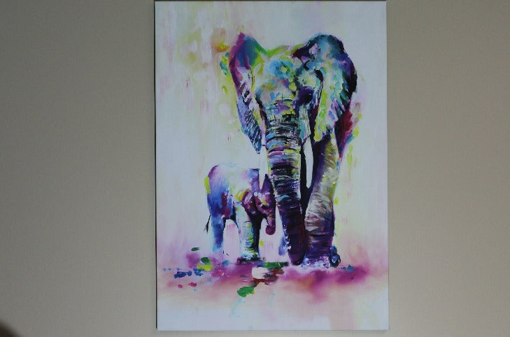 elephant and baby canvas - Classy Canvas Designs