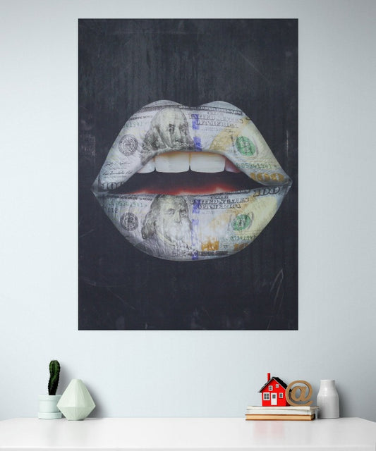 money lips print - Classy Canvas Designs