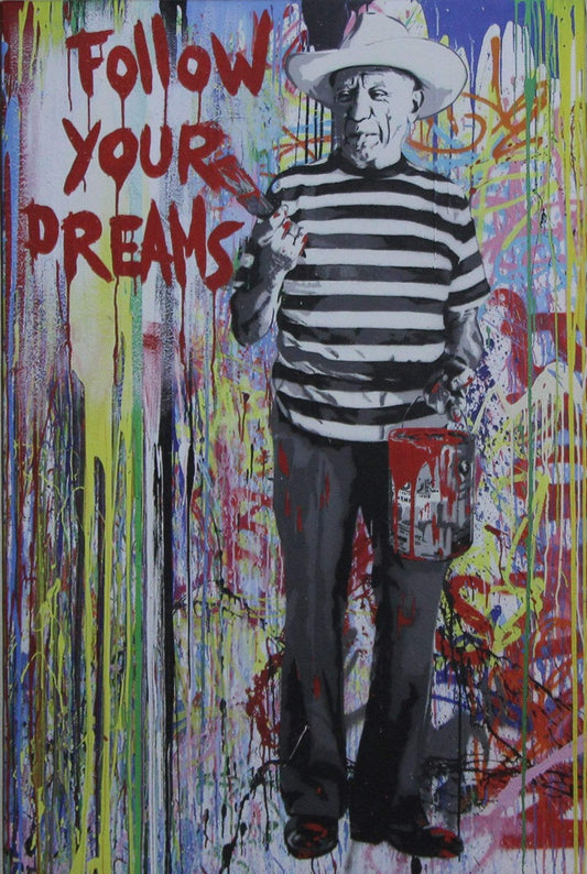 Bansky, Wall decor, canvas print, pop art, Follow your dreams - Classy Canvas Designs
