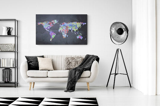 World map canvas wall art - Classy Canvas Designs