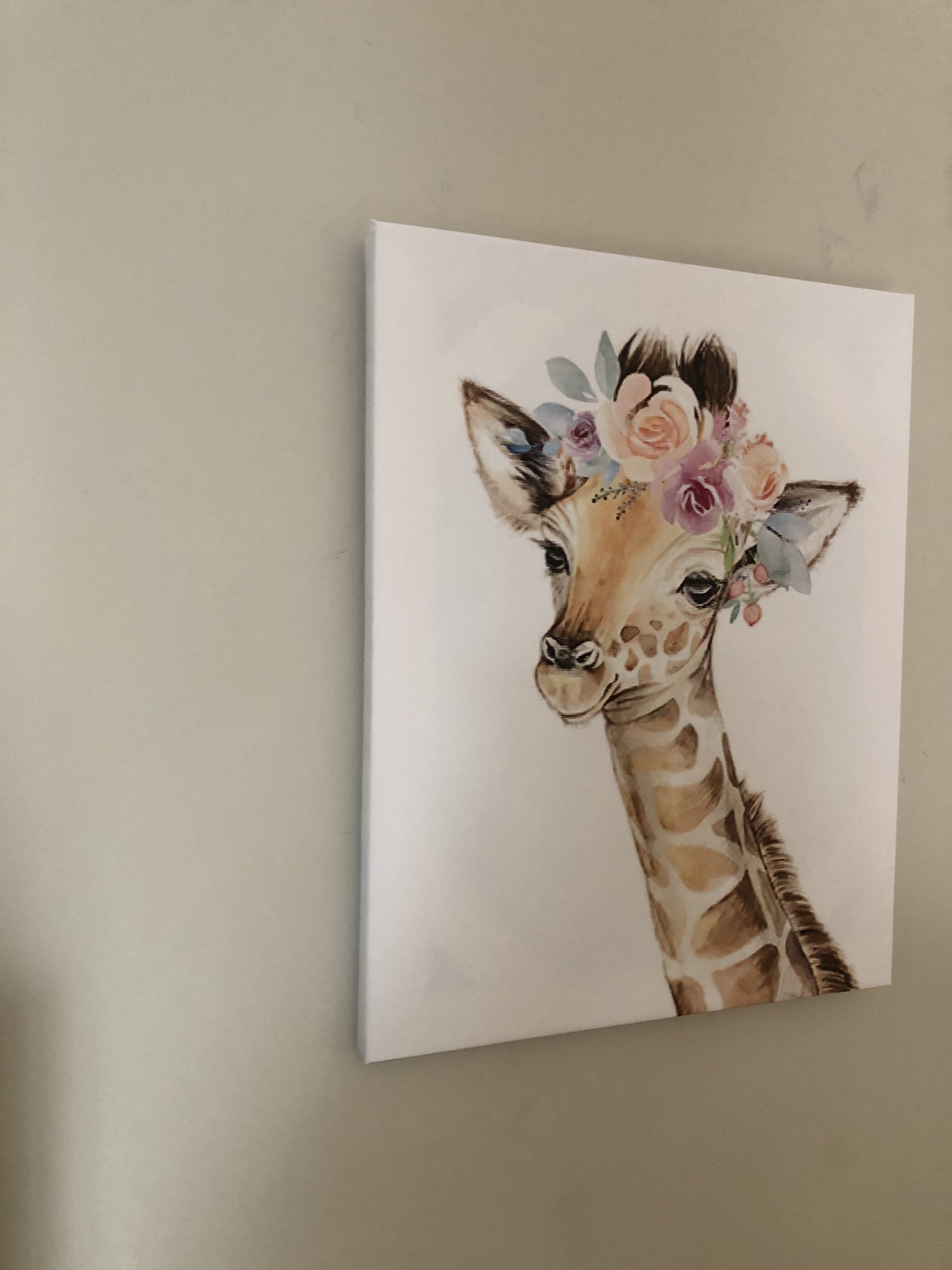 Nursery, canvas print, home decor. "Cute giraffe” - Classy Canvas Designs