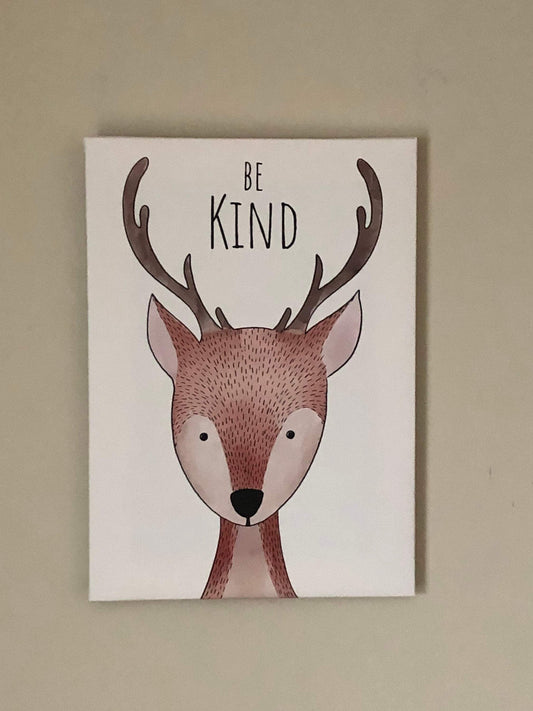 Nursery, canvas print, wall decor "Be kind” - Classy Canvas Designs