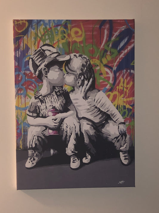 Wall decor, canvas print, "First kiss” - Classy Canvas Designs