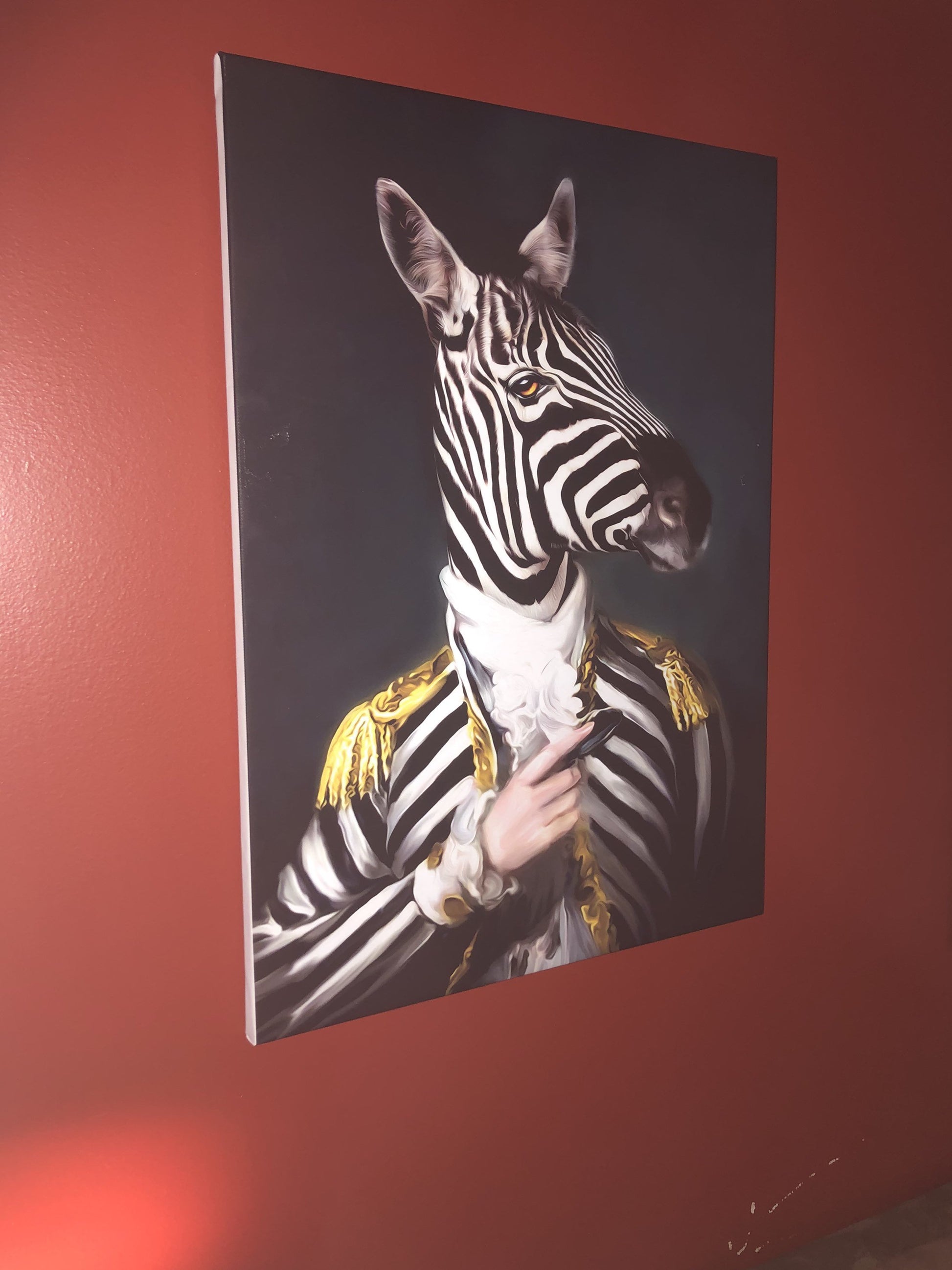 Wall decor, canvas print "Mr. Zebra" - Classy Canvas Designs
