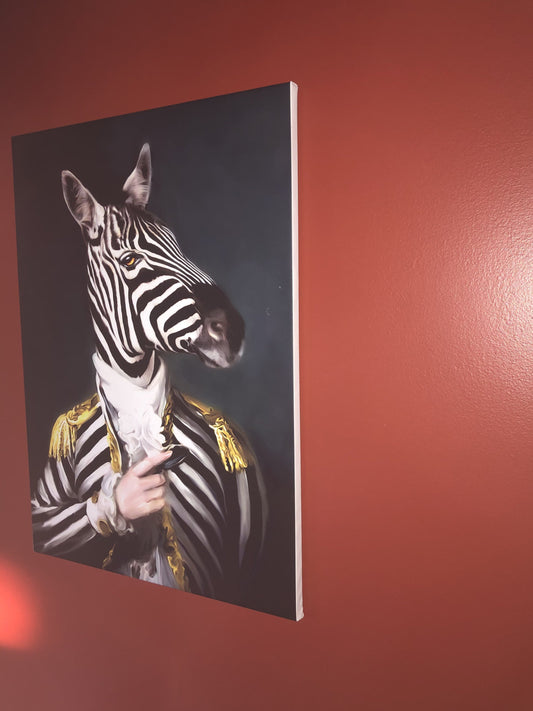 Wall decor, canvas print "Mr. Zebra" - Classy Canvas Designs