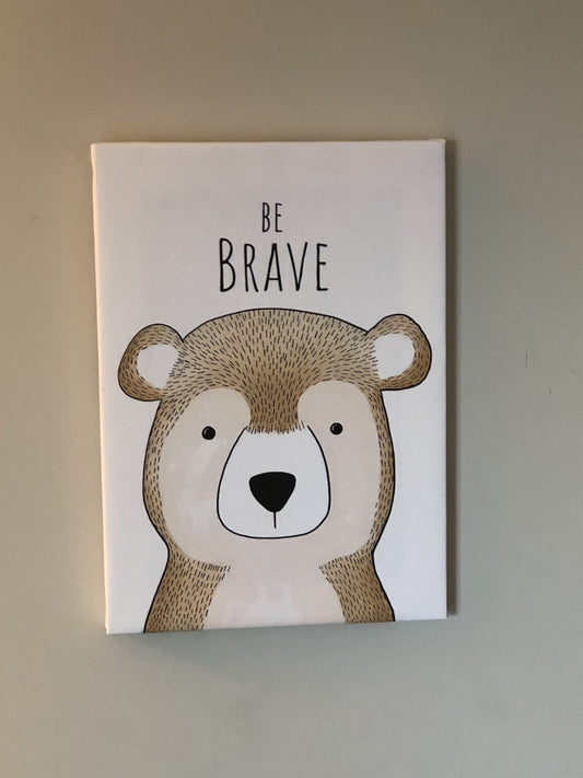Wall decor, nursery canvas print, "Be brave” - Classy Canvas Designs