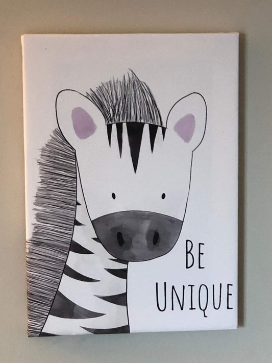 Wall decor, nursery, canvas print, "Be unique” - Classy Canvas Designs