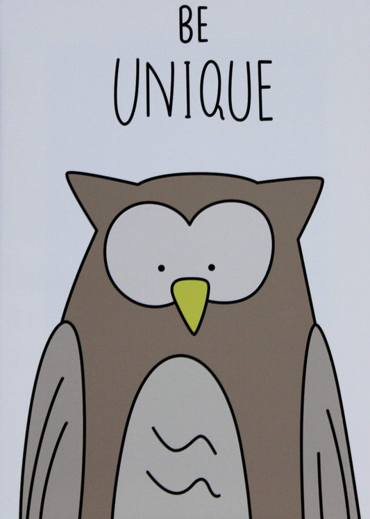 Wall decor, Nursery, canvas print, home decor. "Be unique” owl - Classy Canvas Designs