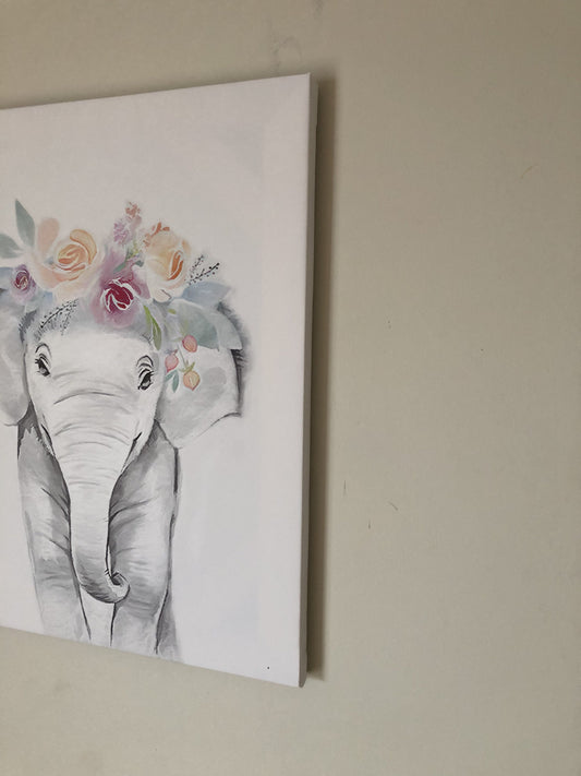 Wall decor, Nursery, canvas print, home decor. "Cute elephant” - Classy Canvas Designs
