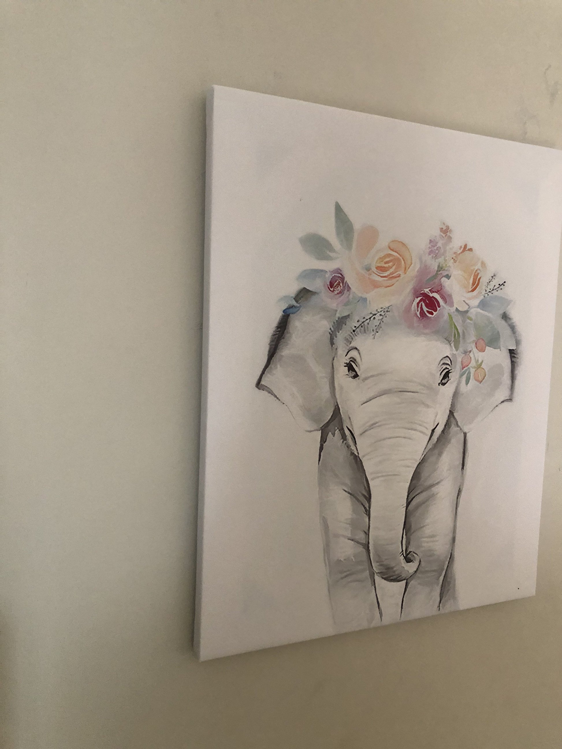 Wall decor, Nursery, canvas print, home decor. "Cute elephant” - Classy Canvas Designs