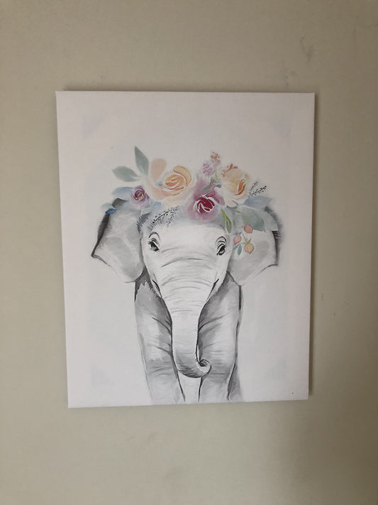 Wall decor, Nursery, canvas print, home decor. "Cute elephant” - Classy Canvas Designs