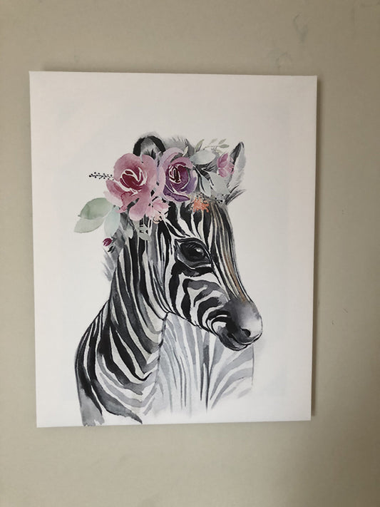 Wall decor, Nursery, canvas print, home decor. "Cute zebra” - Classy Canvas Designs