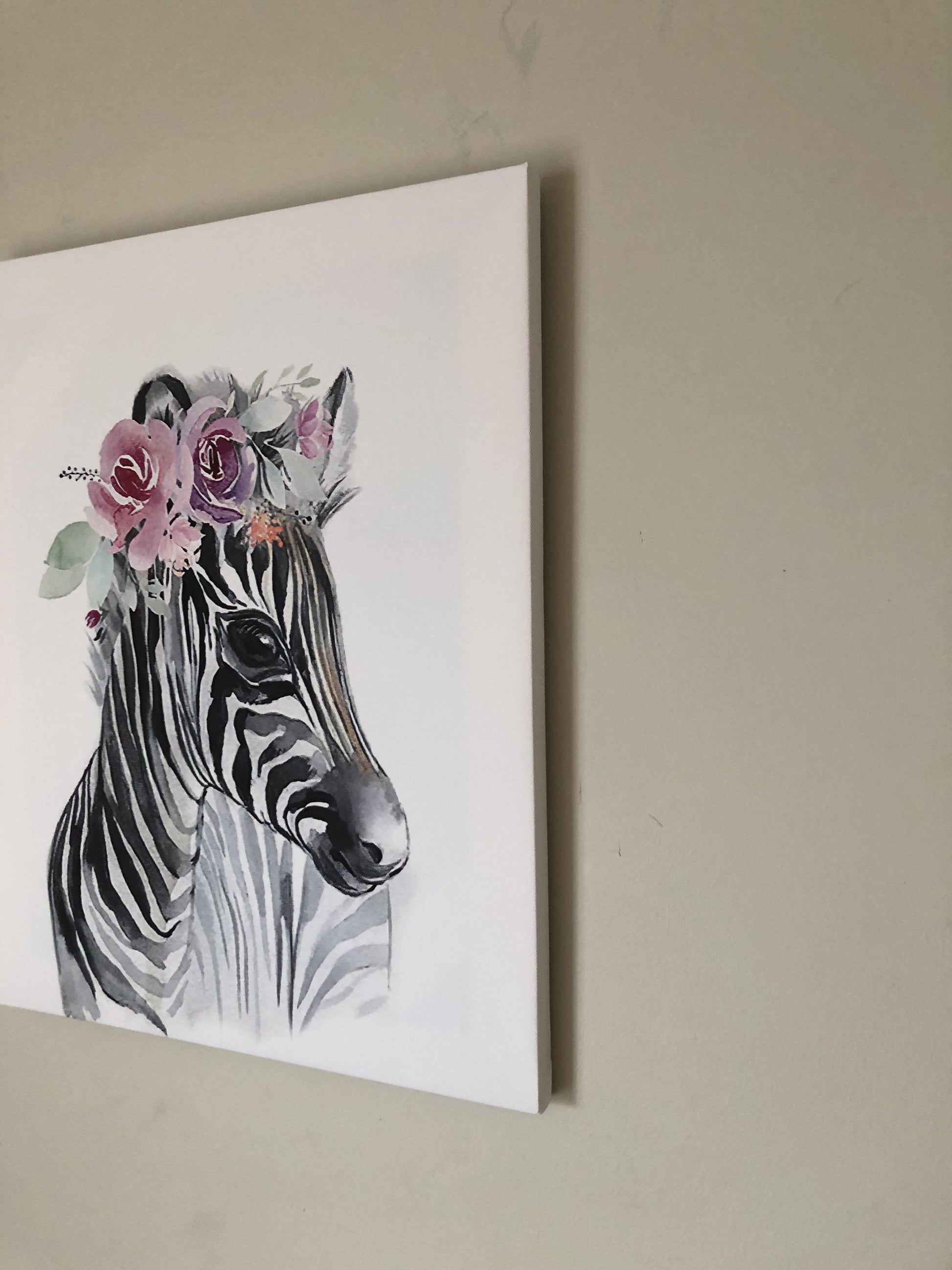 Wall decor, Nursery, canvas print, home decor. "Cute zebra” - Classy Canvas Designs