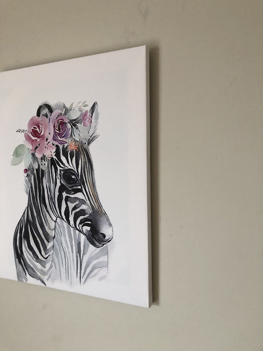 Wall decor, Nursery, canvas print, home decor. "Cute zebra” - Classy Canvas Designs