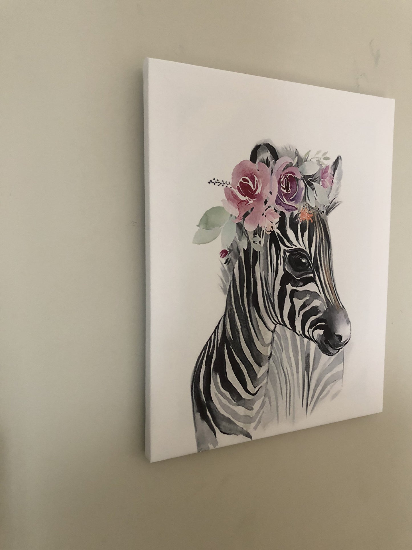 Wall decor, Nursery, canvas print, home decor. "Cute zebra” - Classy Canvas Designs