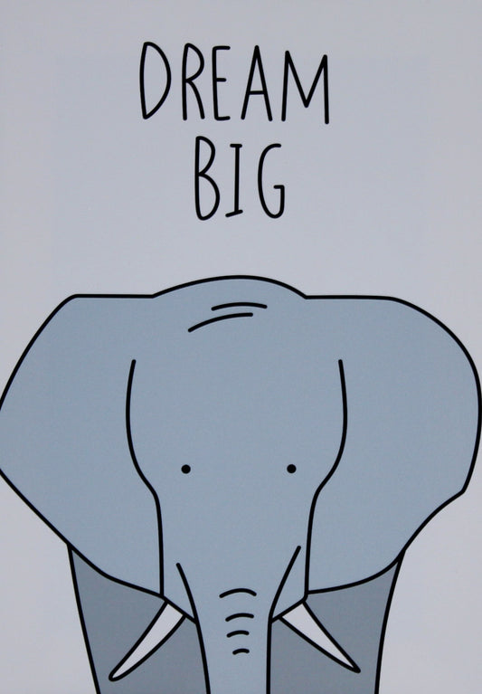 Wall decor, Nursery, canvas print, home decor. "Think Big” Elephant - Classy Canvas Designs
